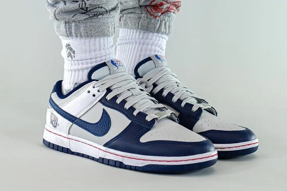 Giày Nike NBA x Dunk Low EMB '75th Anniversary Nets' DD3363-001 — ảnh 4