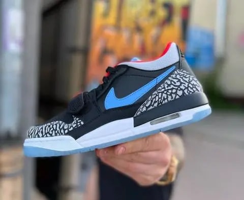 Giày Nike Air Jordan Legacy 312 Low GS 'Black Valor Blue' CD9054-004 — ảnh 3
