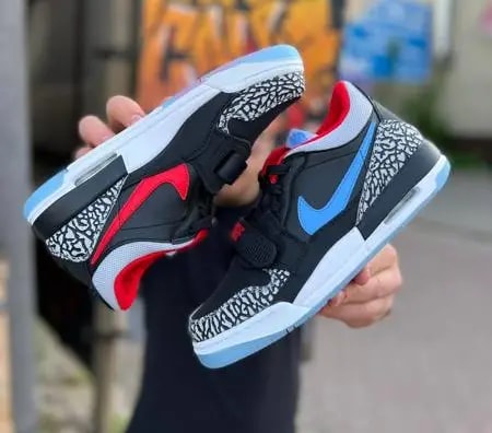 Giày Nike Air Jordan Legacy 312 Low GS 'Black Valor Blue' CD9054-004 — ảnh 2