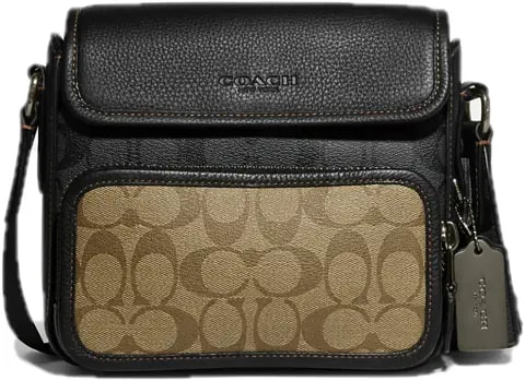 Túi Coach Sullivan Flap Blocked Canvas 'Charcoal' CC032-QBTUP