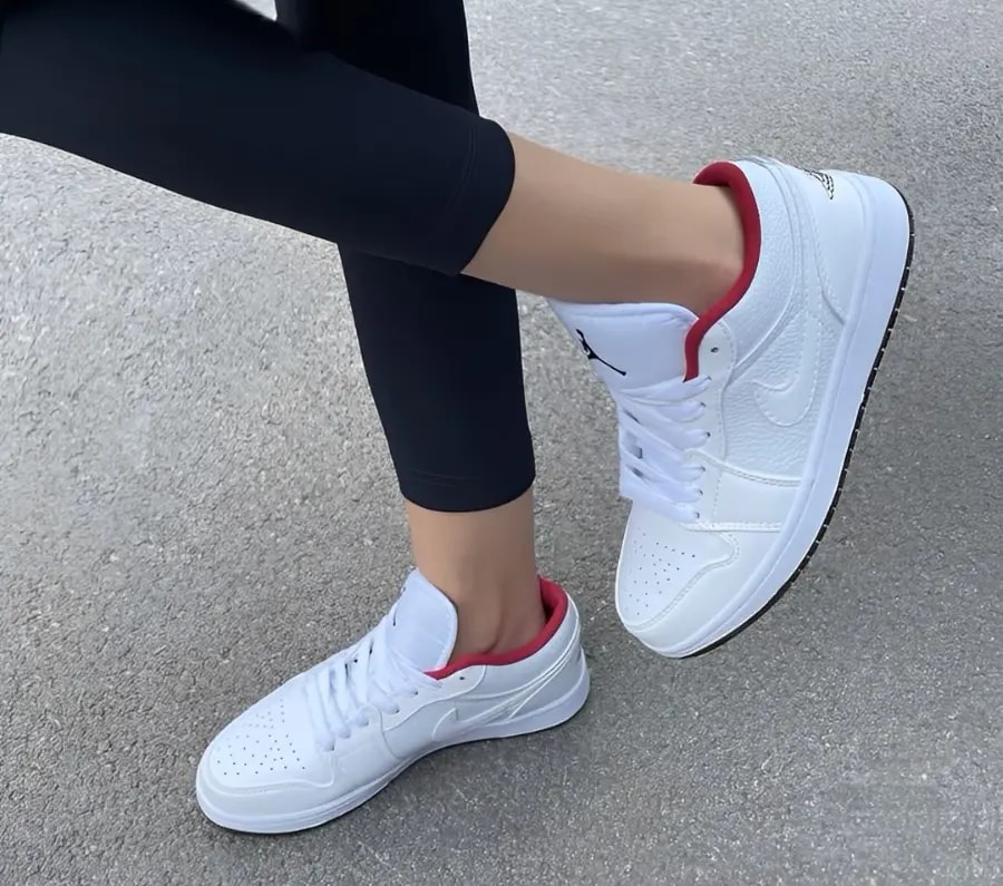 Giày Nike Air Jordan 1 Low 'White Gym Red Black' 553560-164 — ảnh 4