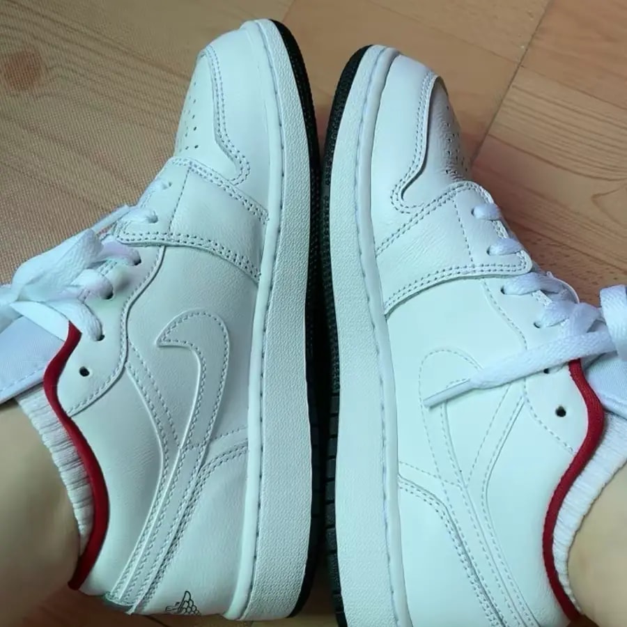 Giày Nike Air Jordan 1 Low 'White Gym Red Black' 553560-164 — ảnh 5