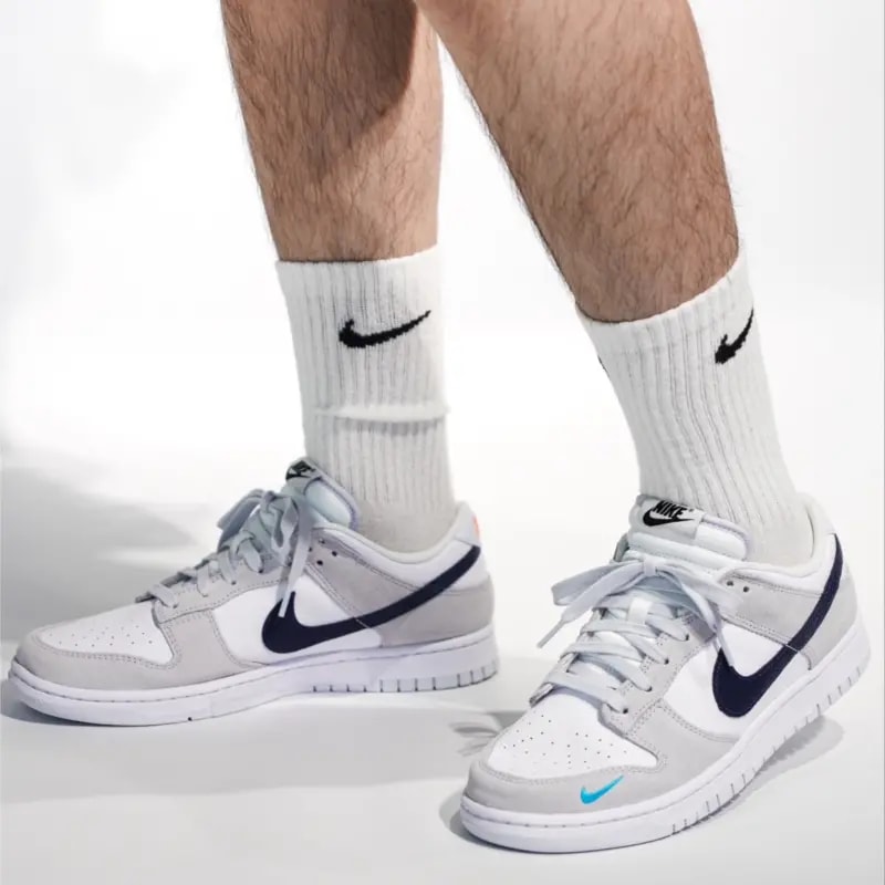 Giày Nike Dunk Low 'Mini Swoosh White Grey Navy Aqua' FJ4227-001 — ảnh 2