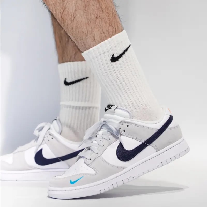 Giày Nike Dunk Low 'Mini Swoosh White Grey Navy Aqua' FJ4227-001 — ảnh 5