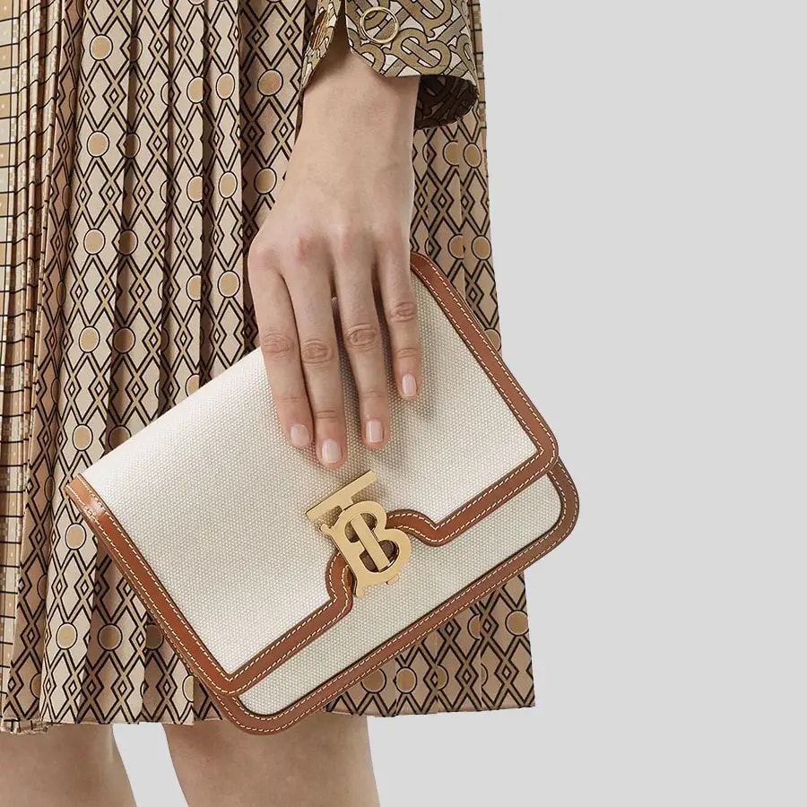 Túi Burberry Two Tone Canvas Small 'Malt Brown' 80393651 — ảnh 2