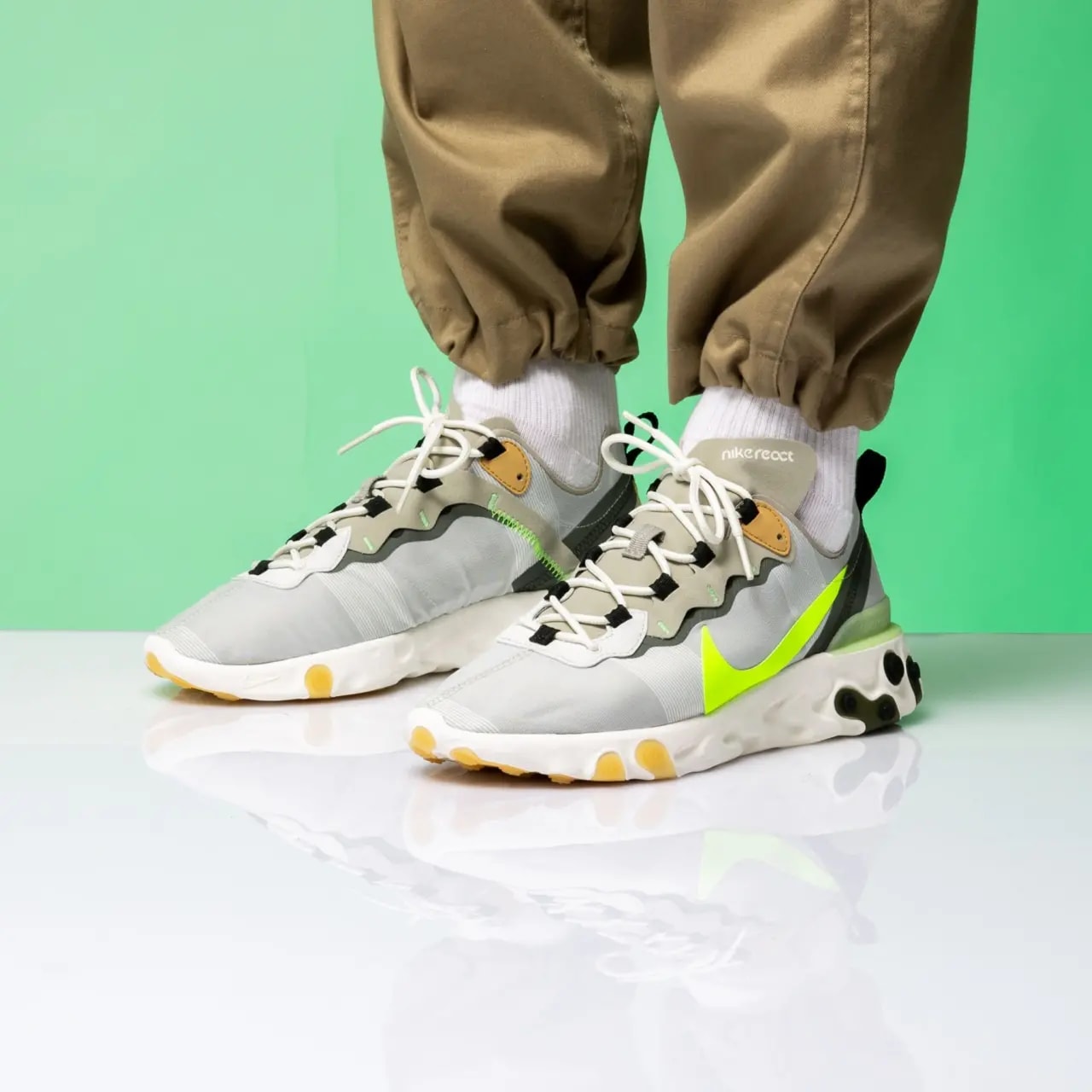 Giày Nike React Element 55 'Spruce Volt' BQ6166-009 — ảnh 2