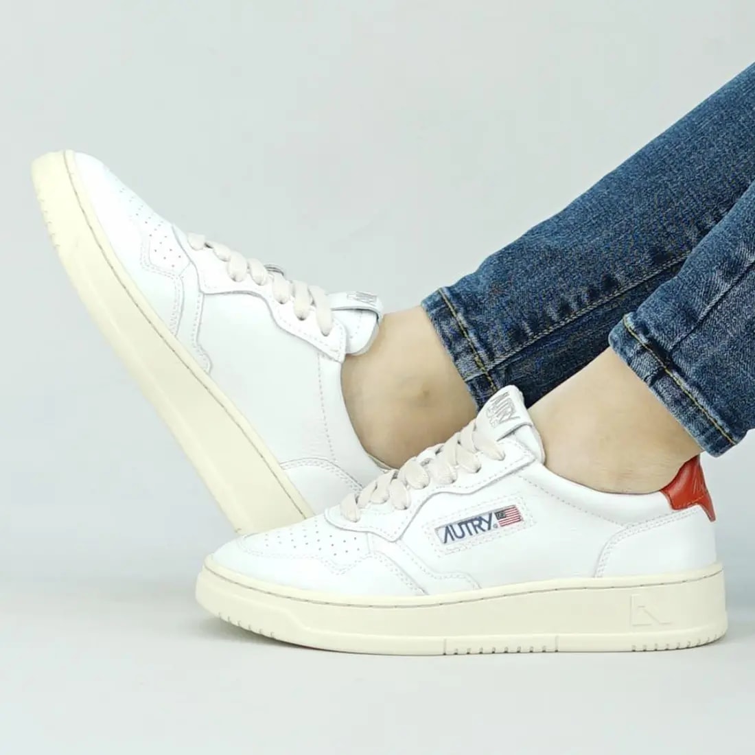 Giày Autry Medalist Low Leather 'White Rust' AULW-LL48 — ảnh 2