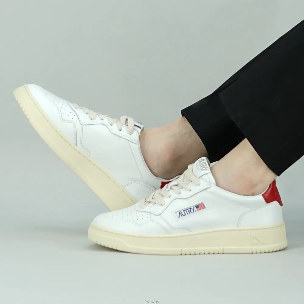 Giày Autry Medalist Low Leather 'White Red' AULM-LL21 — ảnh 2
