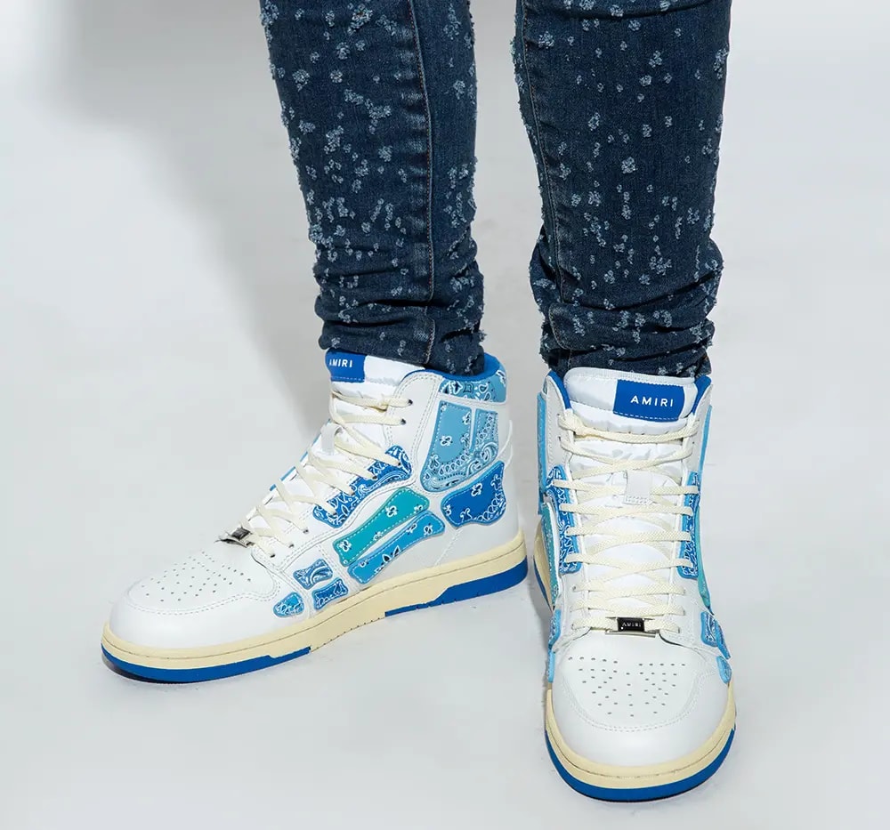 Giày Amiri Skel Top Hi 'Bandana White Blue' PS22MFS016-420 — ảnh 2
