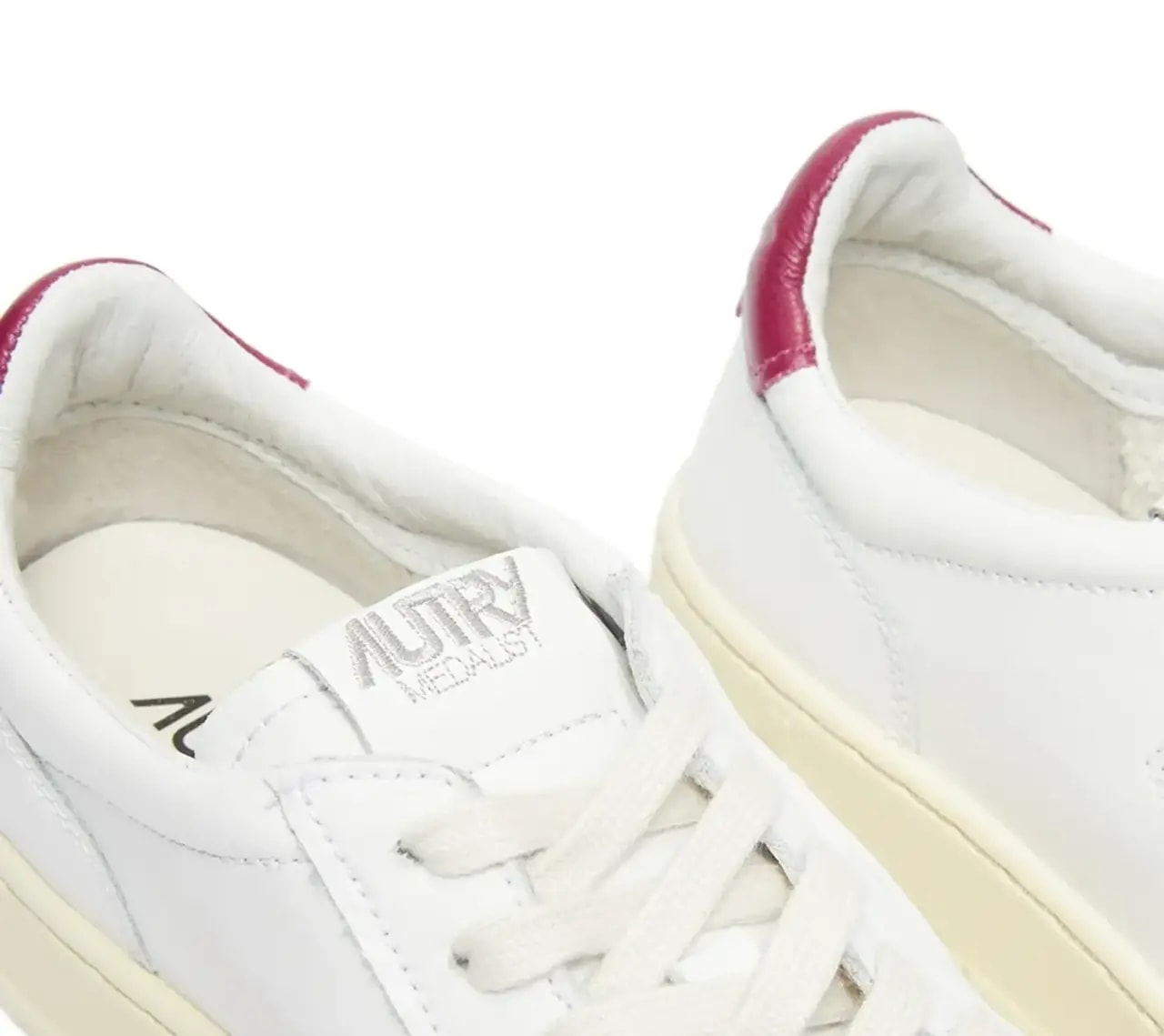Giày Autry Medalist Low Leather 'White Burgundy' AULM-LL43 — ảnh 2