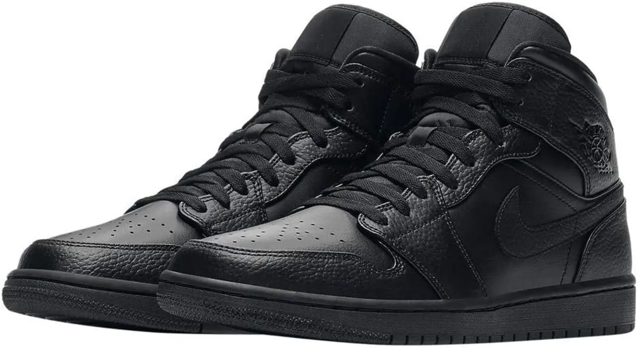 Giày Nike Air Jordan 1 Mid 'Triple Black' 554724-091 — ảnh 5