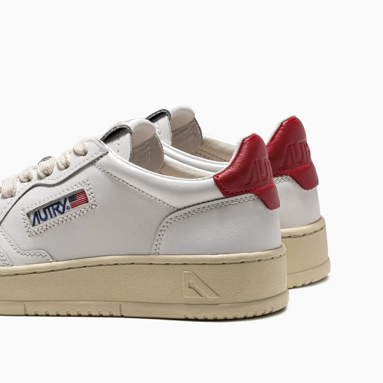 Giày Autry Medalist Low Leather 'White Red' AULM-LL21 — ảnh 4