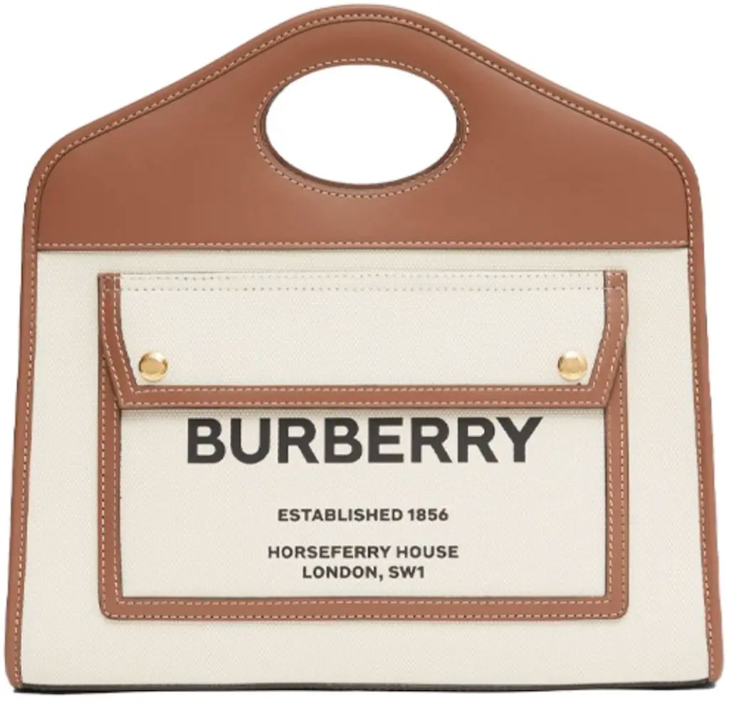 Túi Burberry Canvas Leather Small Pocket Tote 'Beige' 80367841