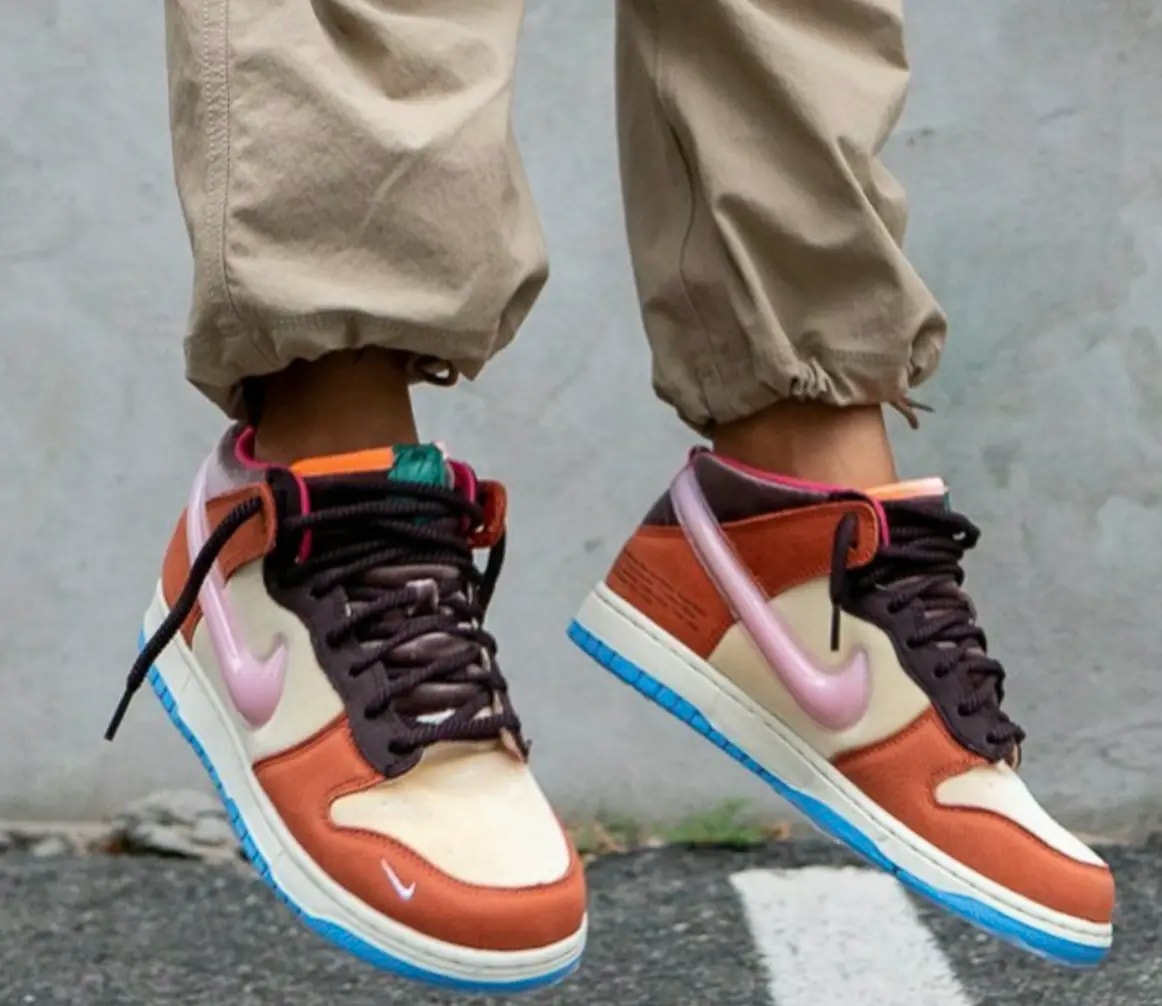 Giày Nike Social Status x Dunk Mid 'Chocolate Milk' DJ1173-700 — ảnh 5