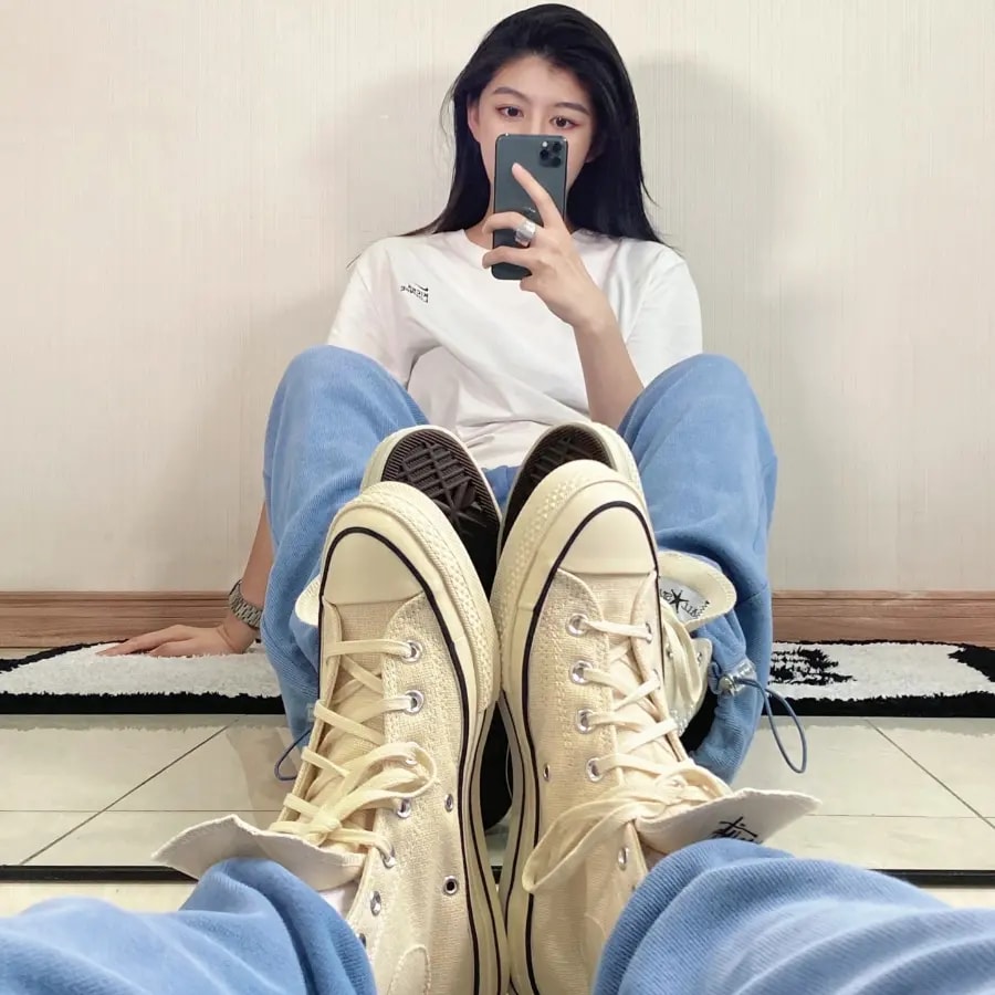 Giày Converse Chuck Taylor All-Star 70 Hi 'Stussy Fossil Pearl' A02051C — ảnh 5