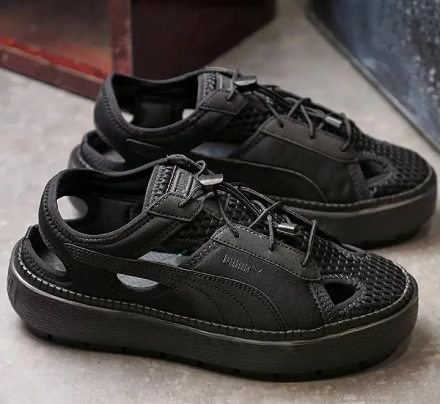 Dép Puma Basket Platform Trace Light 'Black' 382872-01 — ảnh 2
