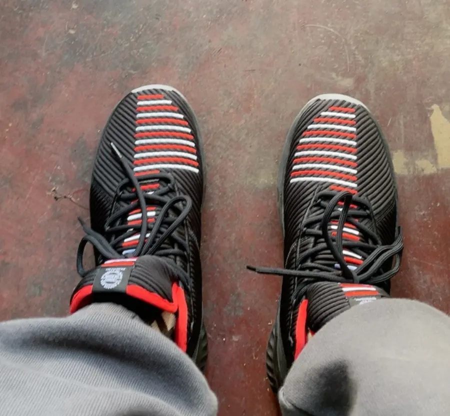 Giày Adidas Derrick Rose 9 GEEK UP 'Black White Red' EE6846 — ảnh 4