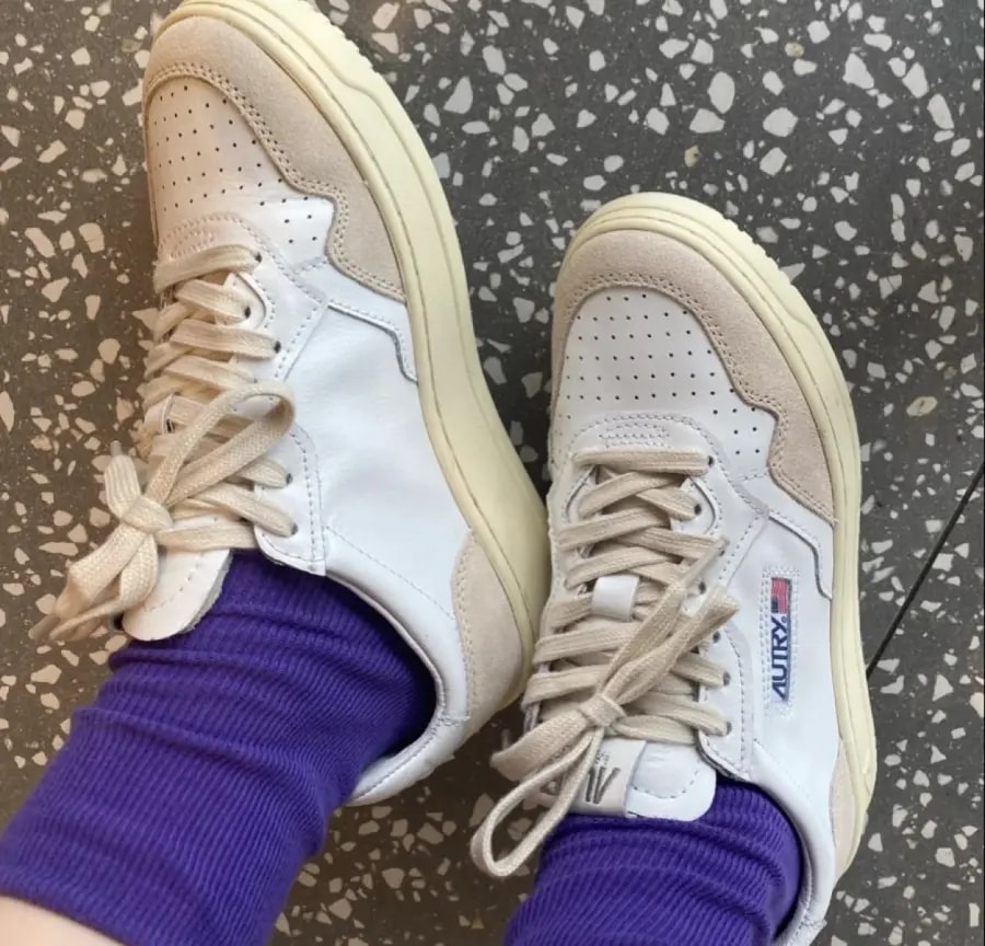 Giày Autry Medalist Low Leather Suede 'White' AULM-LS33 — ảnh 4