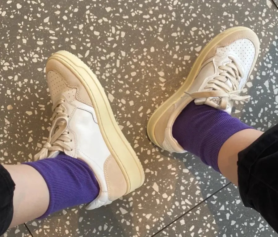 Giày Autry Medalist Low Leather Suede 'White' AULM-LS33 — ảnh 5