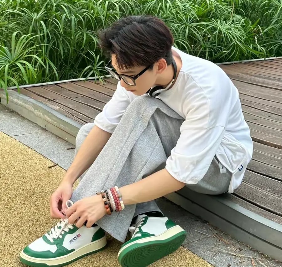 Giày Autry Medalist Low Leather 'Green White' AULM-WB03 — ảnh 2