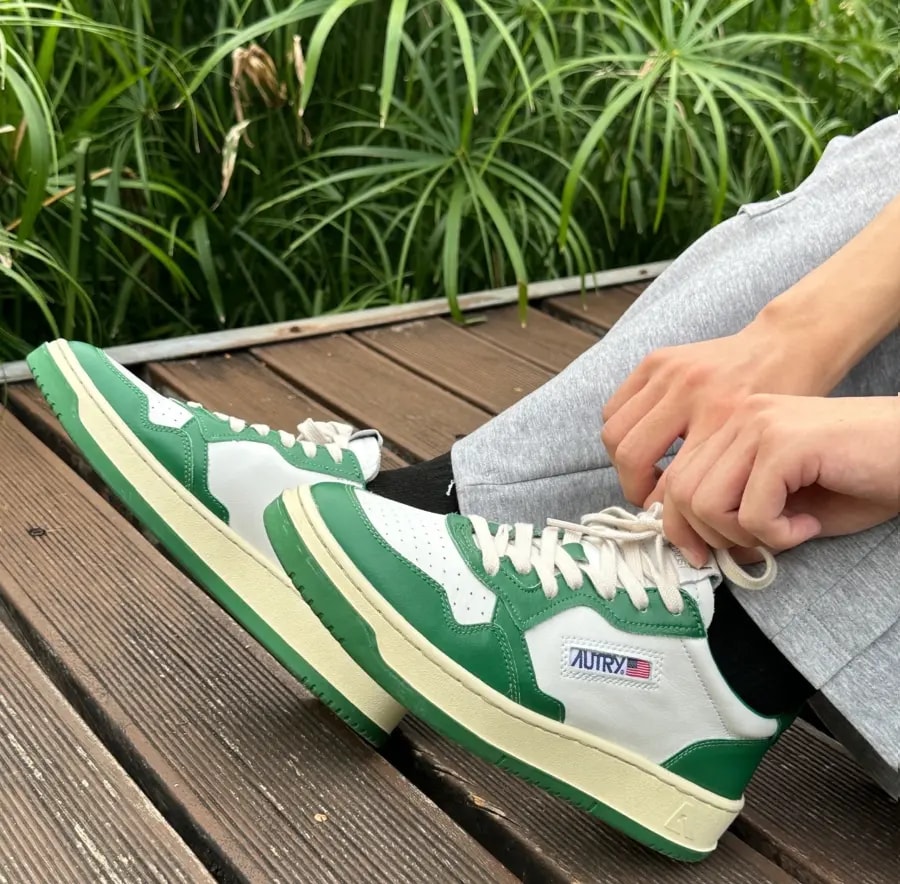 Giày Autry Medalist Low Leather 'Green White' AULM-WB03 — ảnh 4