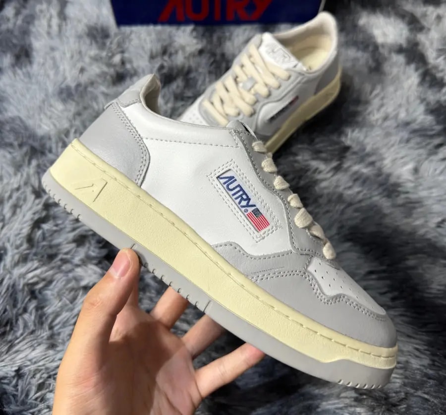 Giày Autry Medalist Low Leather 'Gray White' AULW-WB10 — ảnh 5