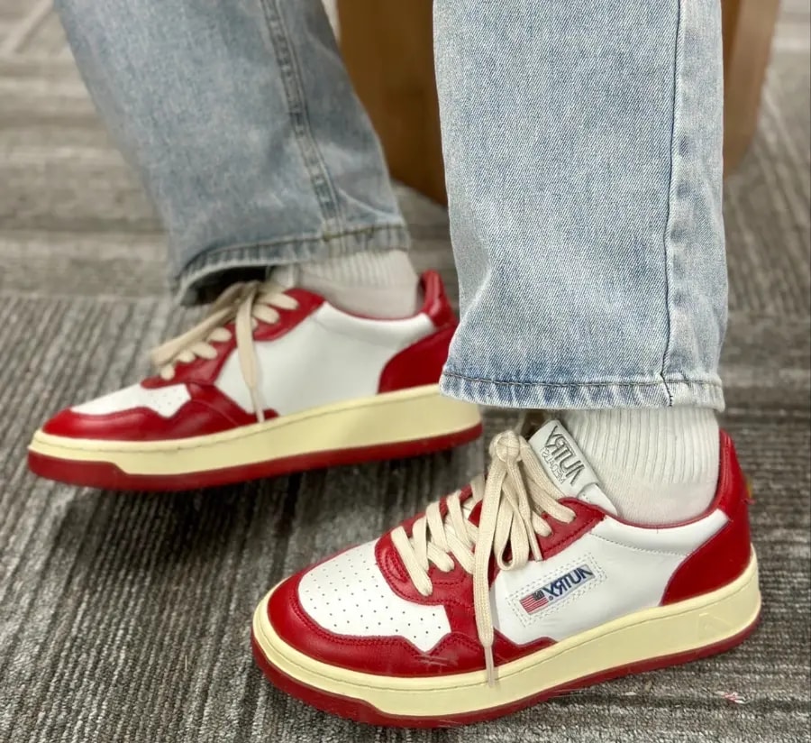 Giày Autry Medalist Low Leather 'Red White' AULM-WB02 — ảnh 2