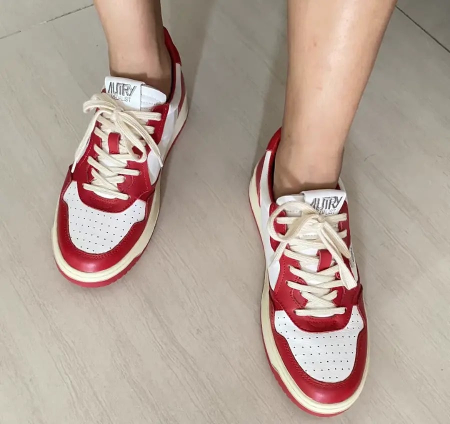 Giày Autry Medalist Low Leather 'Red White' AULM-WB02 — ảnh 5