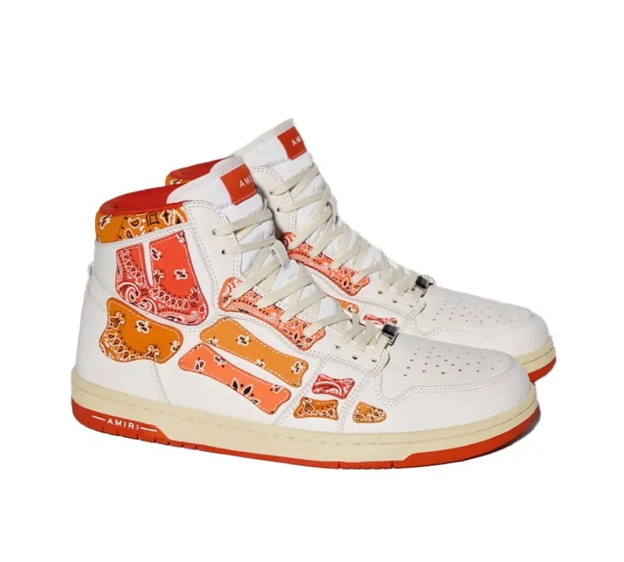 Giày Amiri Skel Top Hi 'Bandana White Orange' PS22MFS016-665 — ảnh 3