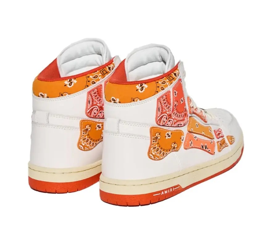 Giày Amiri Skel Top Hi 'Bandana White Orange' PS22MFS016-665 — ảnh 4
