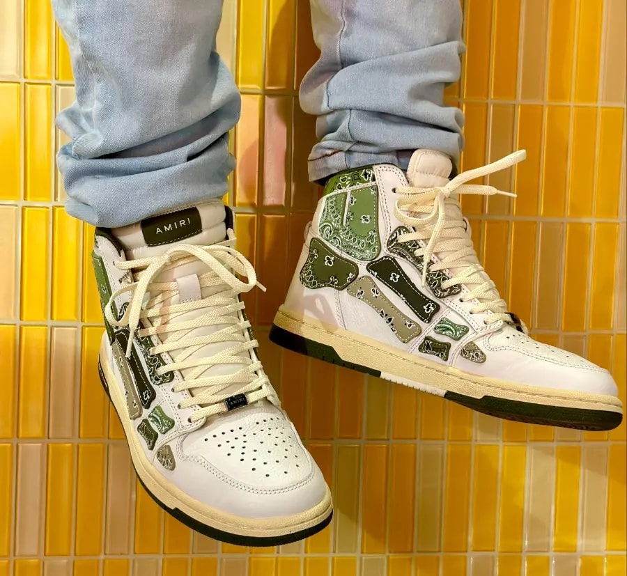 Giày Amiri Skel Hi Top 'White Green' MFS032-790 — ảnh 3