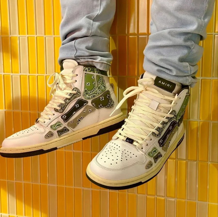 Giày Amiri Skel Hi Top 'White Green' MFS032-790 — ảnh 4