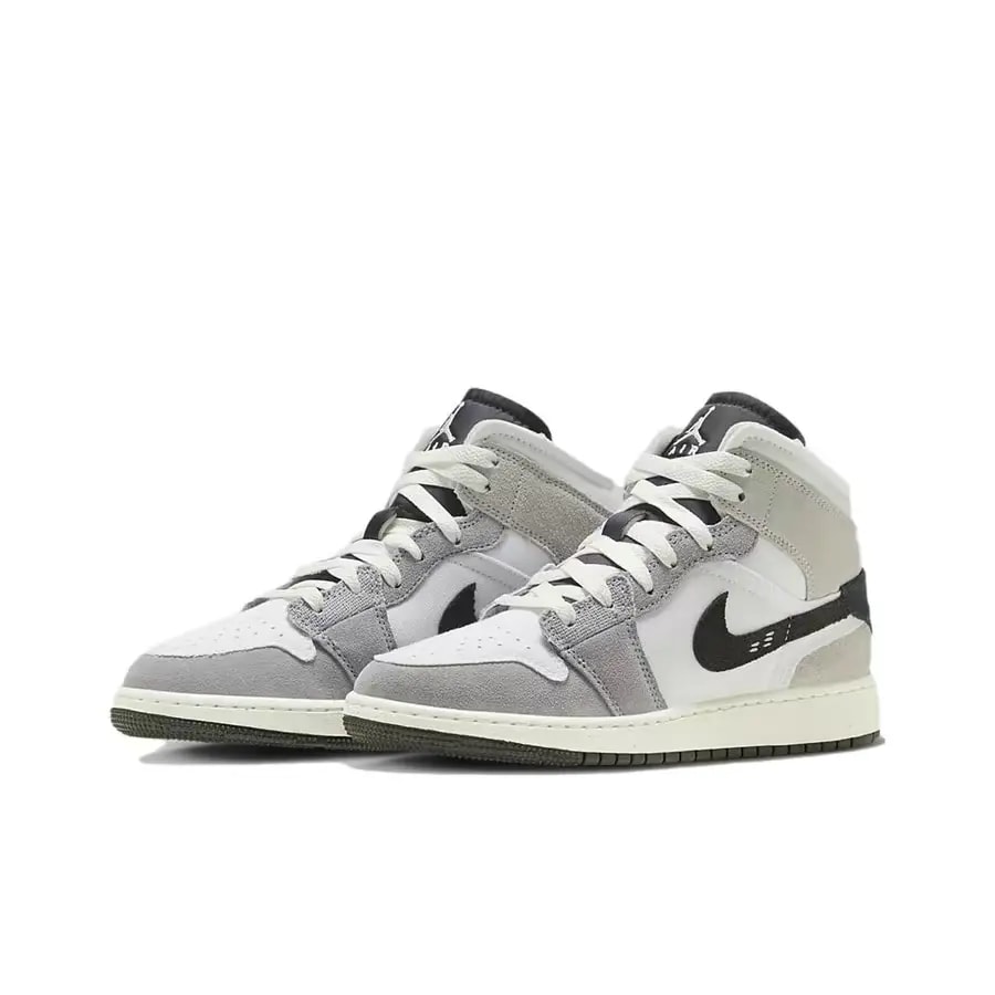 Giày Nike Air Jordan 1 Mid SE Craft GS 'Cement Grey' FD9091-002 — ảnh 2