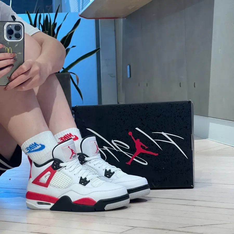 Giày Nike Air Jordan 4 Retro 'Red Cement' (GS) 408452-161 — ảnh 5