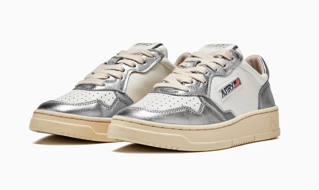 Giày Autry Medalist Low Leather 'White Silver' AULW-WB18 — ảnh 3