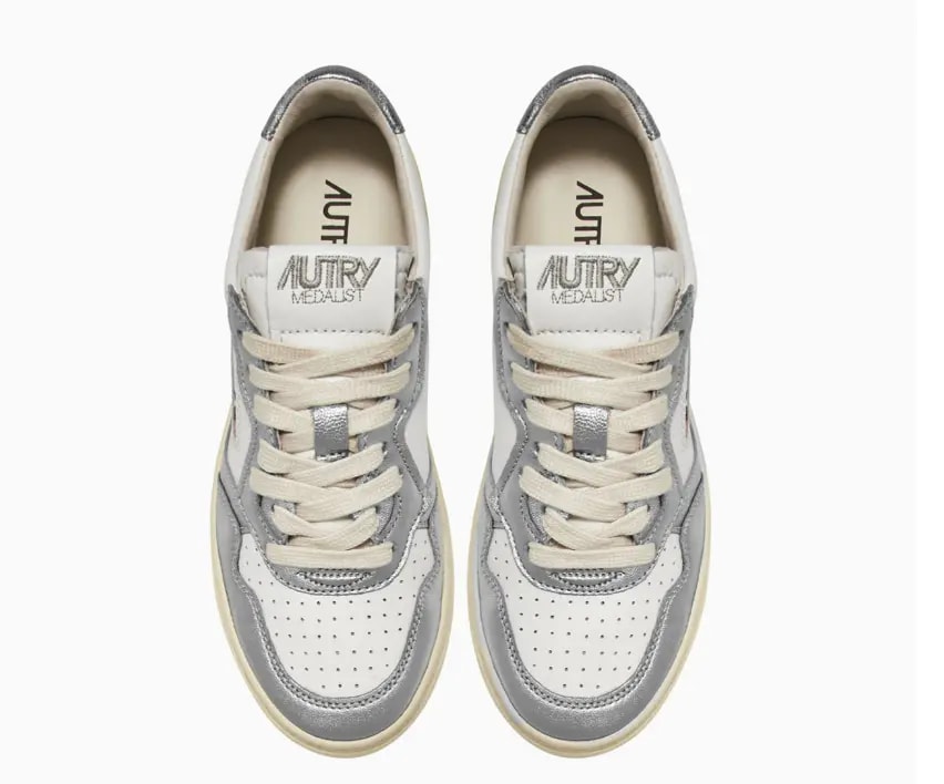 Giày Autry Medalist Low Leather 'White Silver' AULW-WB18 — ảnh 4