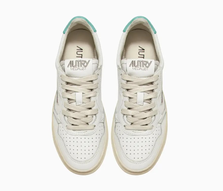 Giày Autry Medalist Low Leather 'White Turquoise' AULW-LL49 — ảnh 5