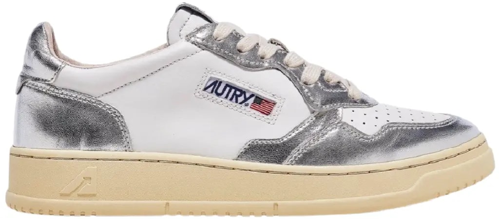 Giày Autry Medalist Low Leather 'White Silver' AULW-WB18 — kich-thuoc: 36
