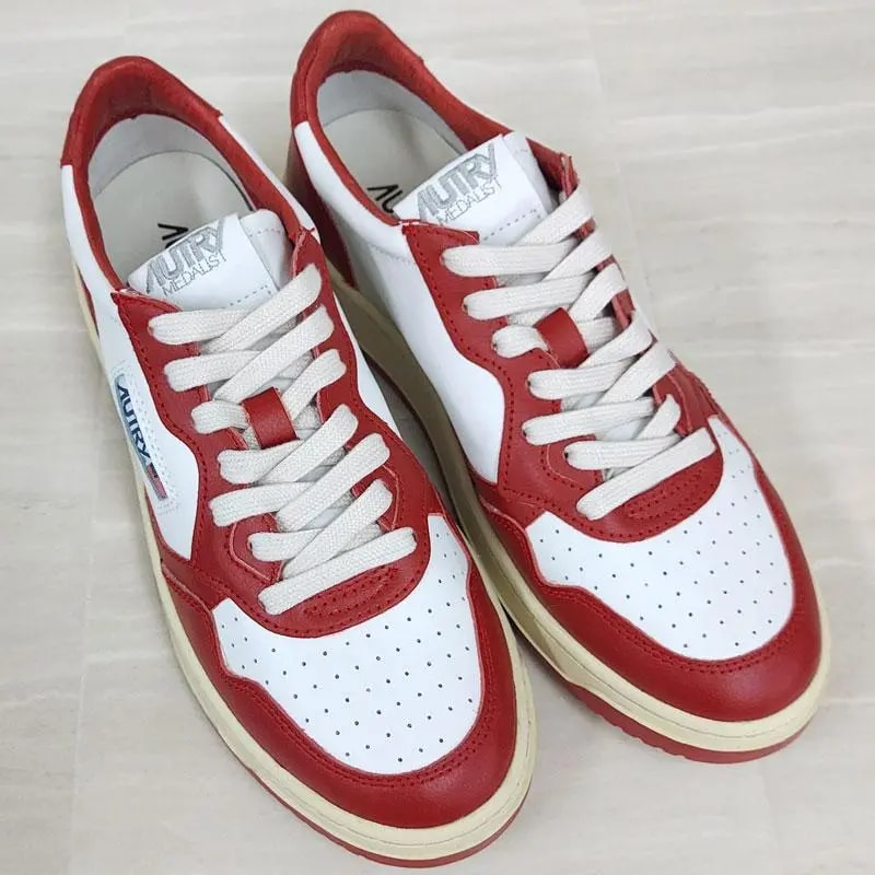 Giày Autry Medalist Low Leather 'Red White' AULM-WB02 — ảnh 2