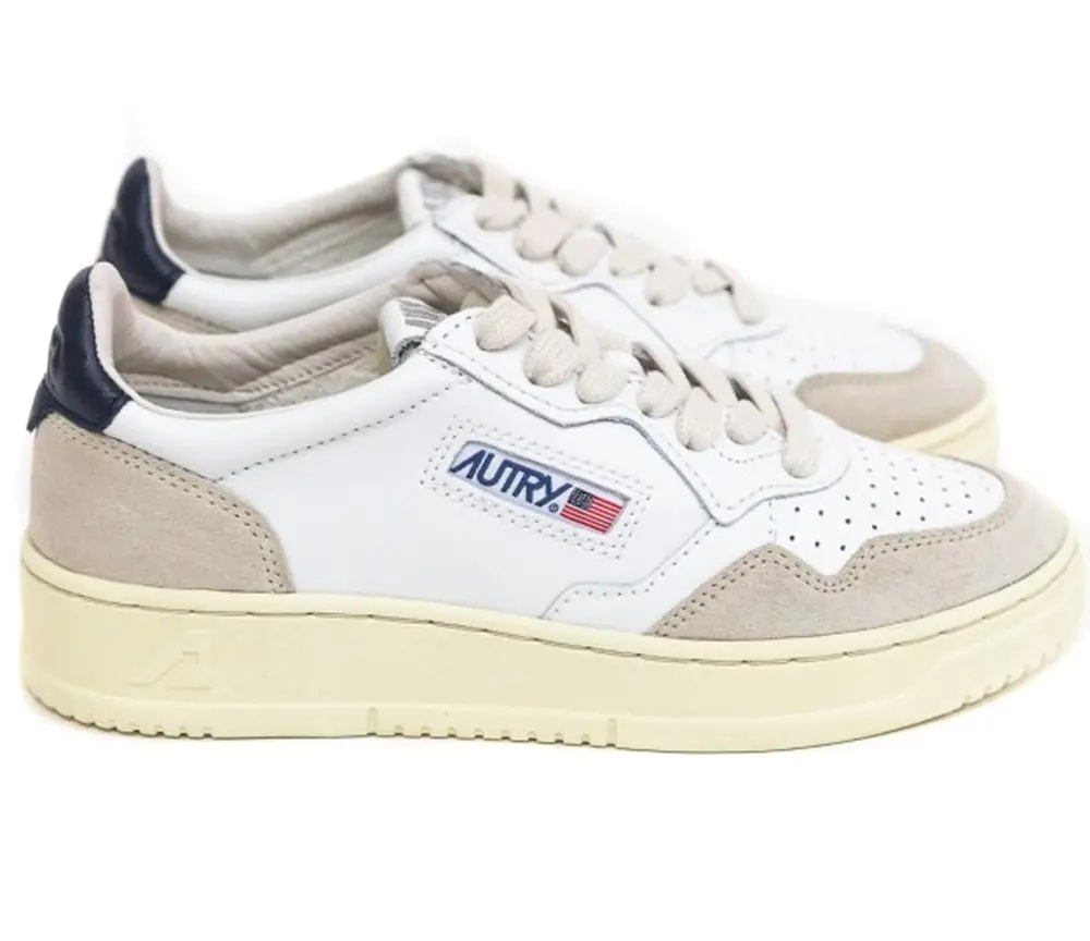 Giày Autry Medalist Low Leather Suede 'White Blue' AULW-LS28 — ảnh 2