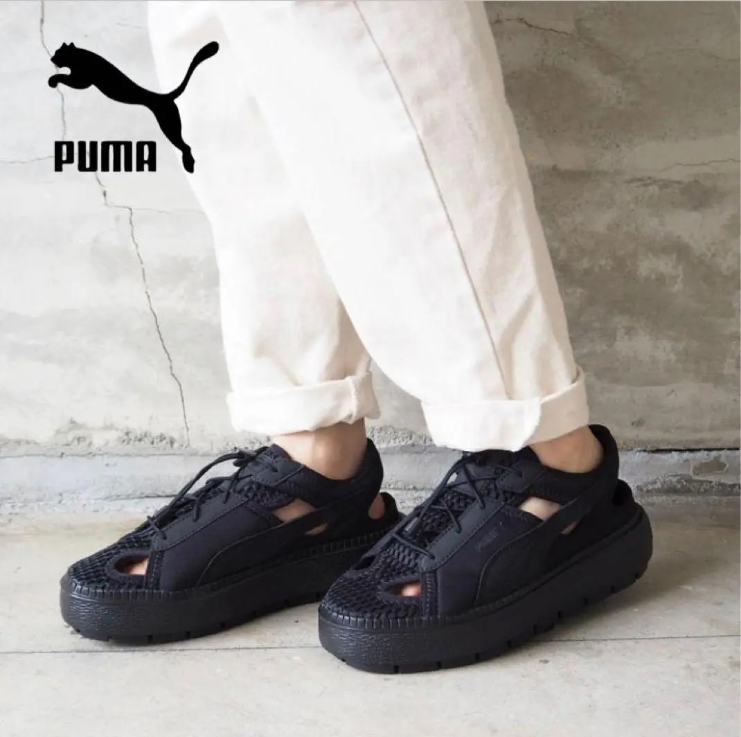 Dép Puma Basket Platform Trace Light 'Black' 382872-01 — ảnh 3