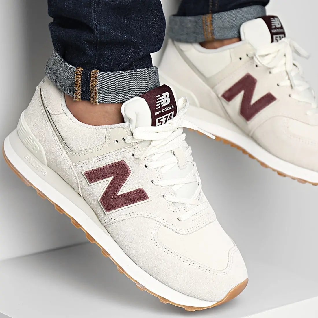 Giày New Balance 574 'Bone Burgundy' U574NOW — ảnh 2
