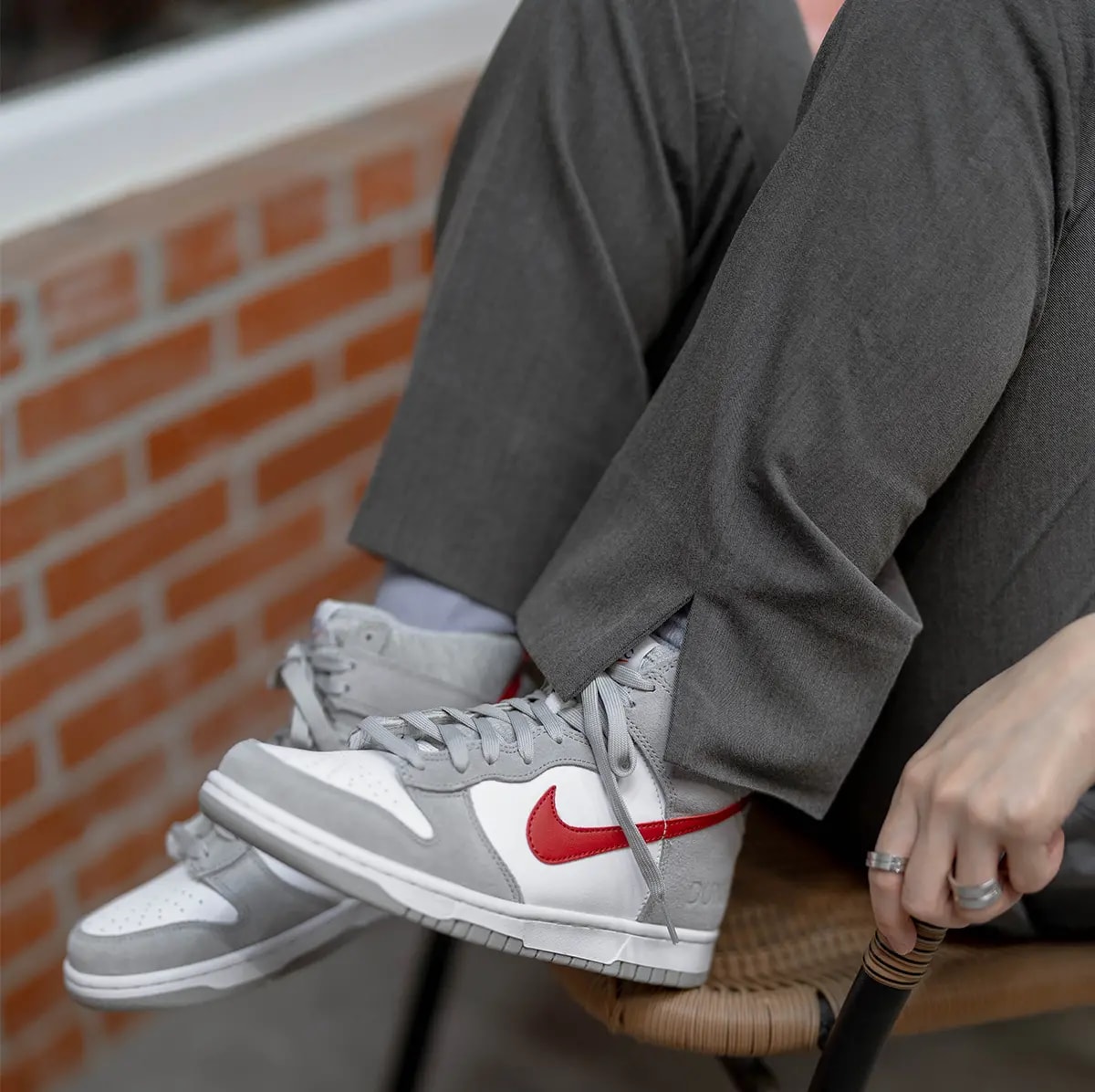 Giày Nike Dunk High 'Athletic Club Grey Red' DH9750-001 — ảnh 2
