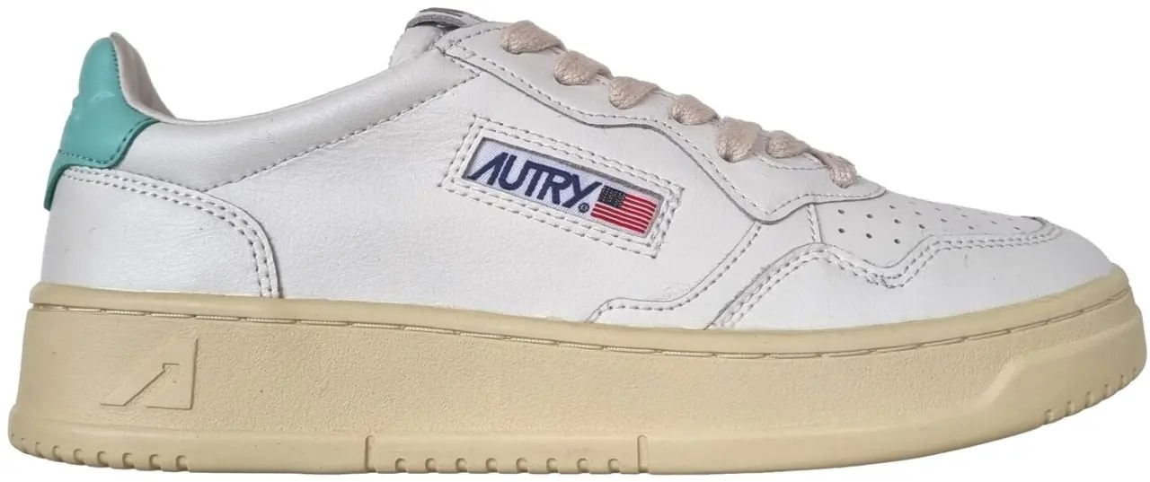 Giày Autry Medalist Low Leather 'White Turquoise' AULW-LL49 — kich-thuoc: 36