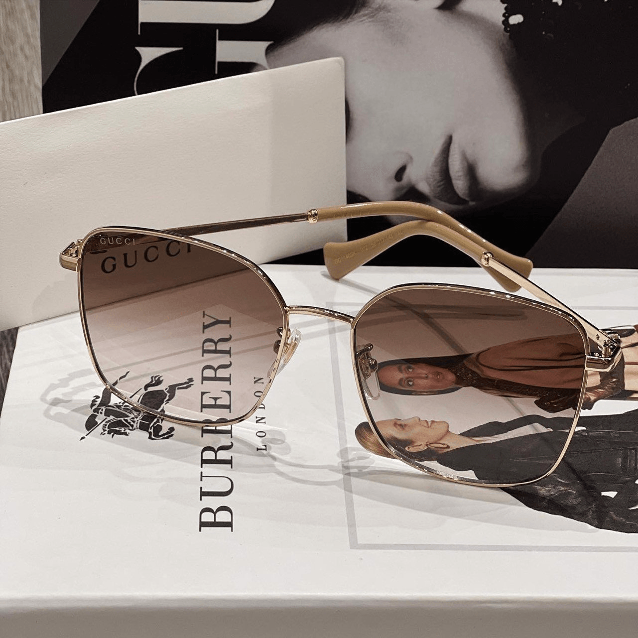 Kính Gucci Sunglasses Gradient 'Gold' GG1146SK-002 — ảnh 4