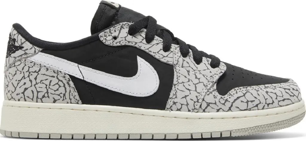 Giày Nike Air Jordan 1 Retro Low OG GS 'Black Cement' CZ0858-001 — kich-thuoc: 36