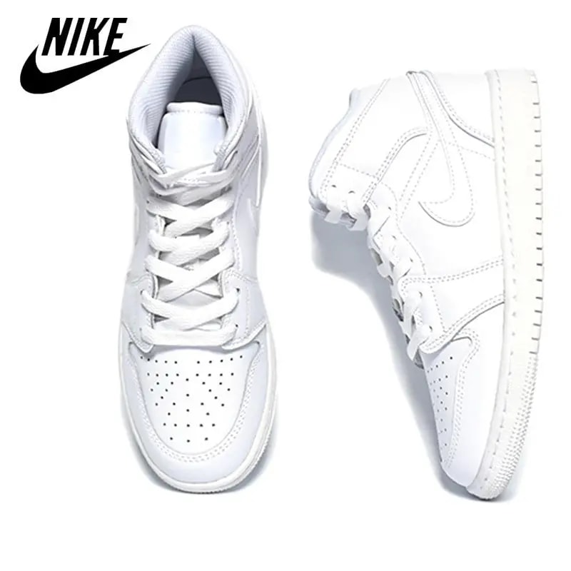Giày Nike Jordan 1 Mid 'Triple White' 554725-136 — ảnh 5