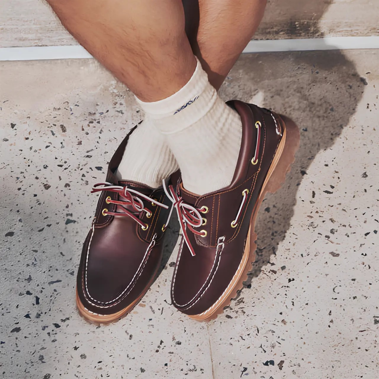 Giày Timberland 3-Eye Lug Handsewn Boat 'Brown' 30003214 — ảnh 4