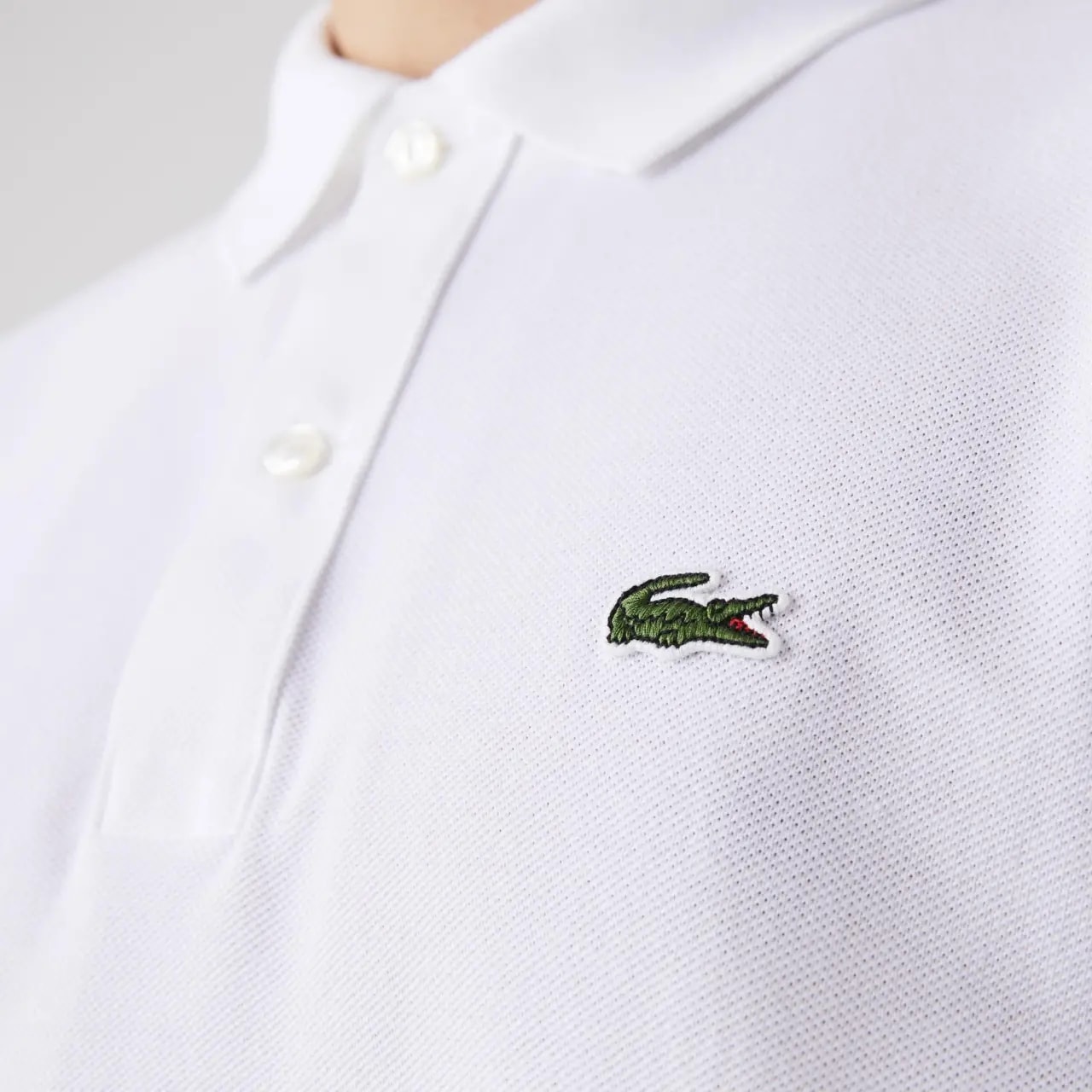 Áo Lacoste Slim Fit Polo İn Petit Piqué 'White' PH4012-11-001 — ảnh 5