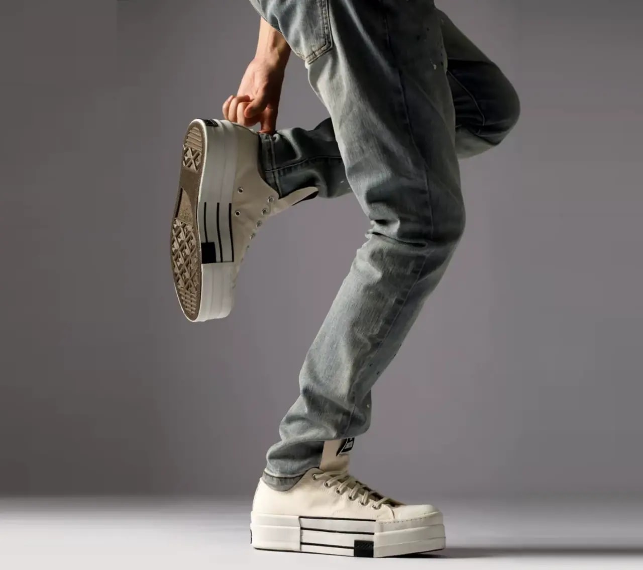 Giày Converse Rick Owens x Drkshdw Dbl Drkstar Chuck 70 Low 'Natural Ivory' A04955C — ảnh 3
